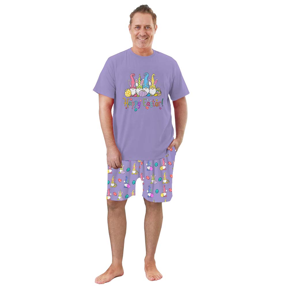 Happy Easter Gnome Pajamas For Adults Short Sleeves