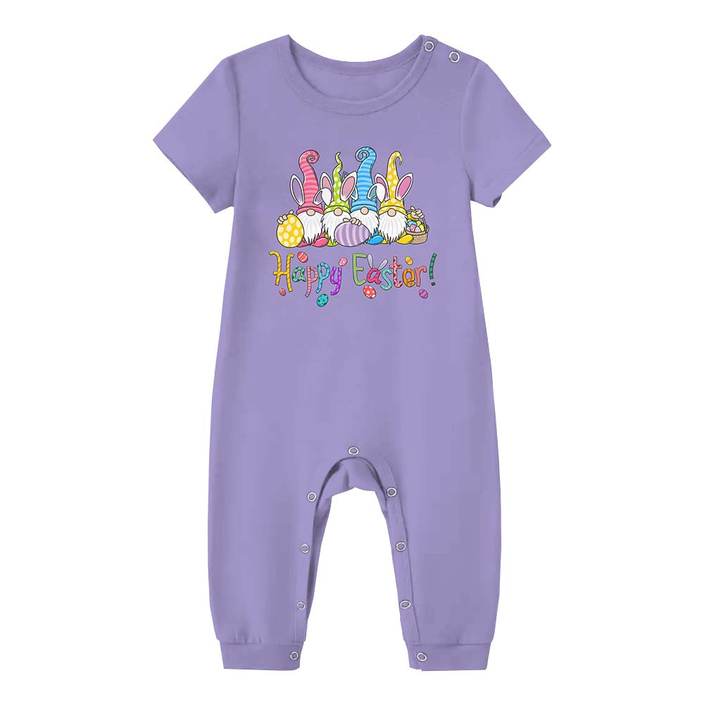 Happy Easter Gnome Pajamas For Adults Short Sleeves