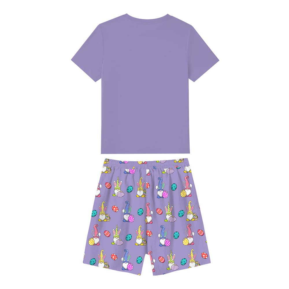 Happy Easter Gnome Pajamas For Adults Short Sleeves