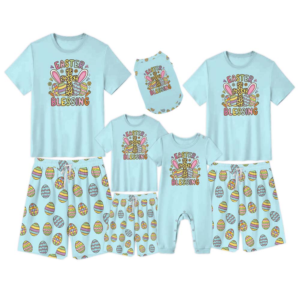 Easter Blessing PJs Tshirts And Shorts Easter Blessing PJs Tshirts And Shorts