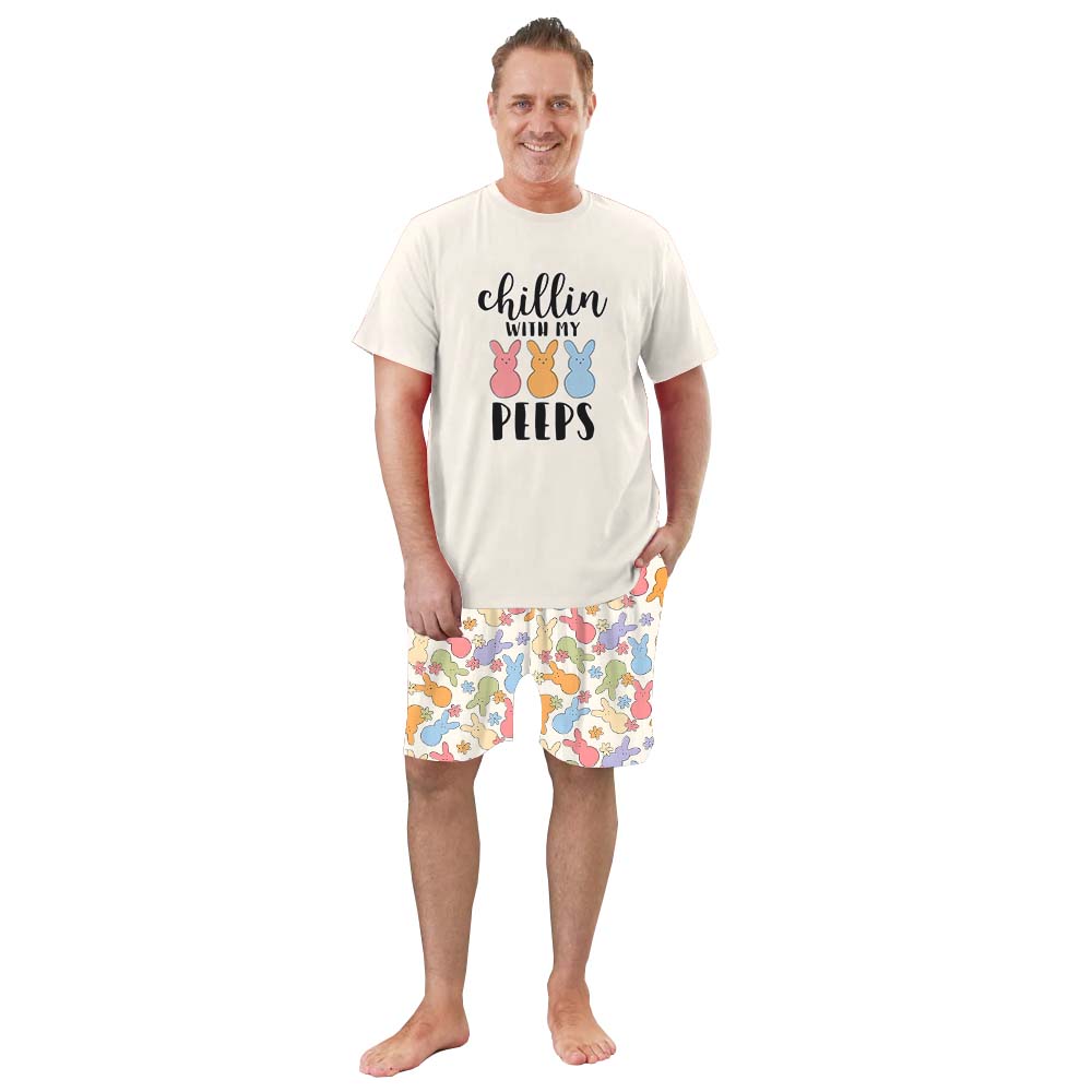 Chilling With My Peeps Easter Pajamas Short Sets Chilling With My Peeps Easter Pajamas Short Sets