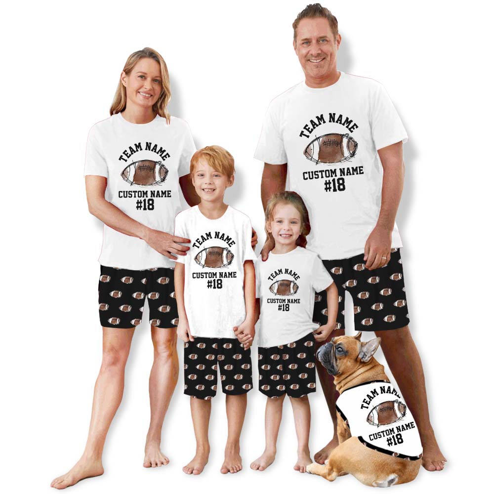Personalized Football PJs Tshirts And Shorts
