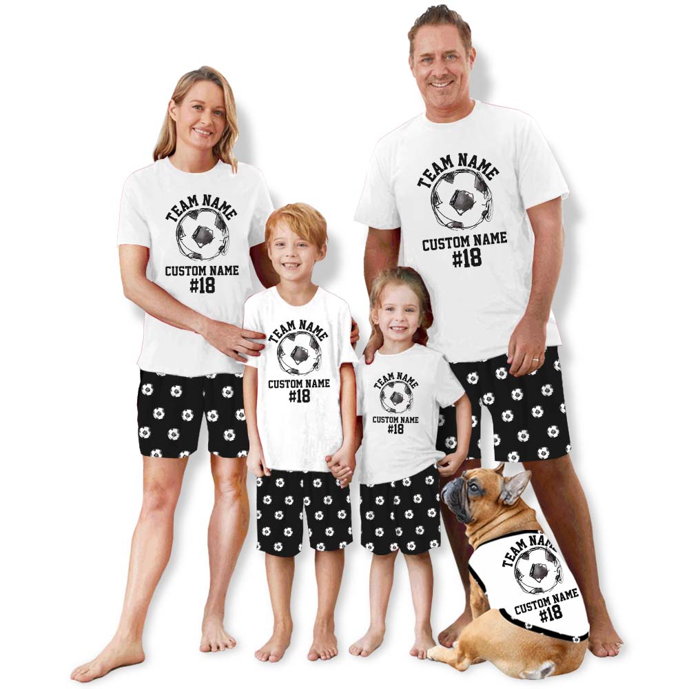 Custom Name Soccer Sport Pajama Short Set