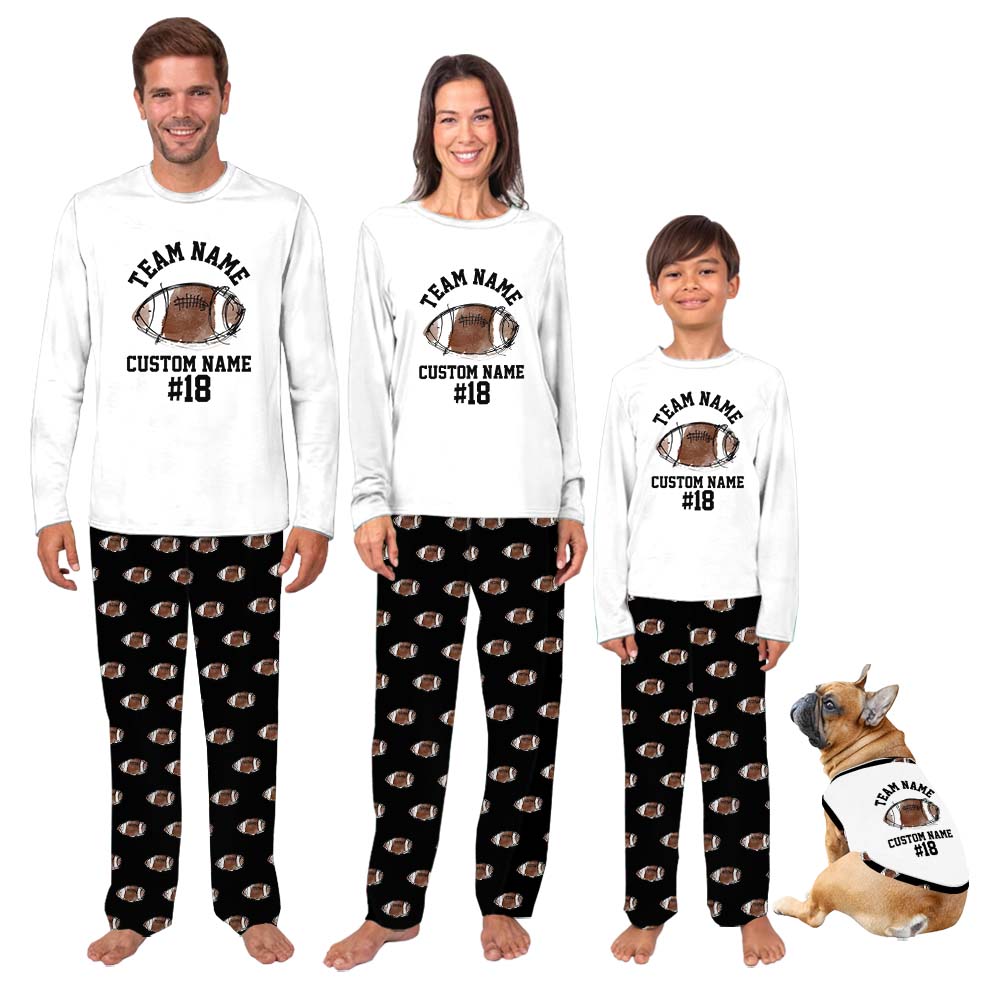 Custom Name Football Pajamas For Adults and Kids Custom Name Football Pajamas For Adults and Kids