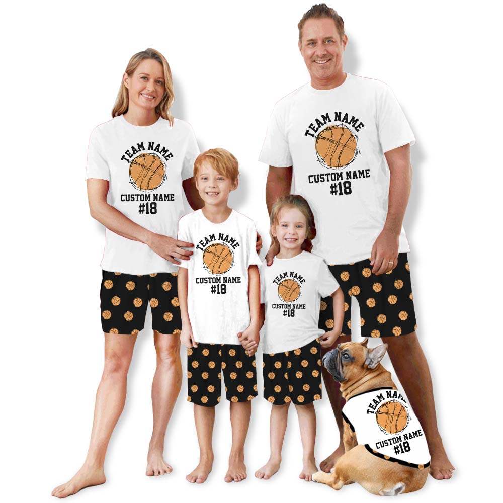 Custom Basketball Sport Themed Pajamas For Adults Short Sleeves Custom Basketball Sport Themed Pajamas For Adults Short Sleeves