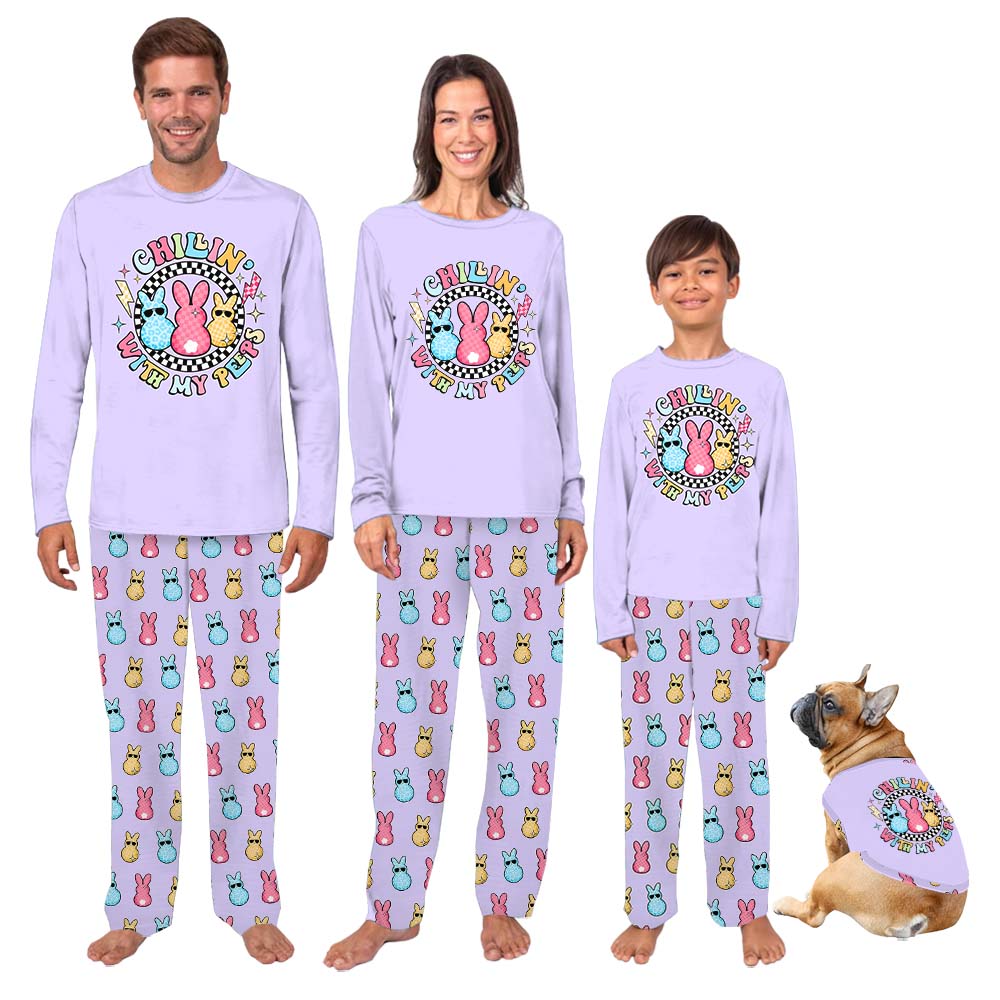 Chilling With My Peeps Easter Pajamas With Plus Size Chilling With My Peeps Easter Pajamas With Plus Size