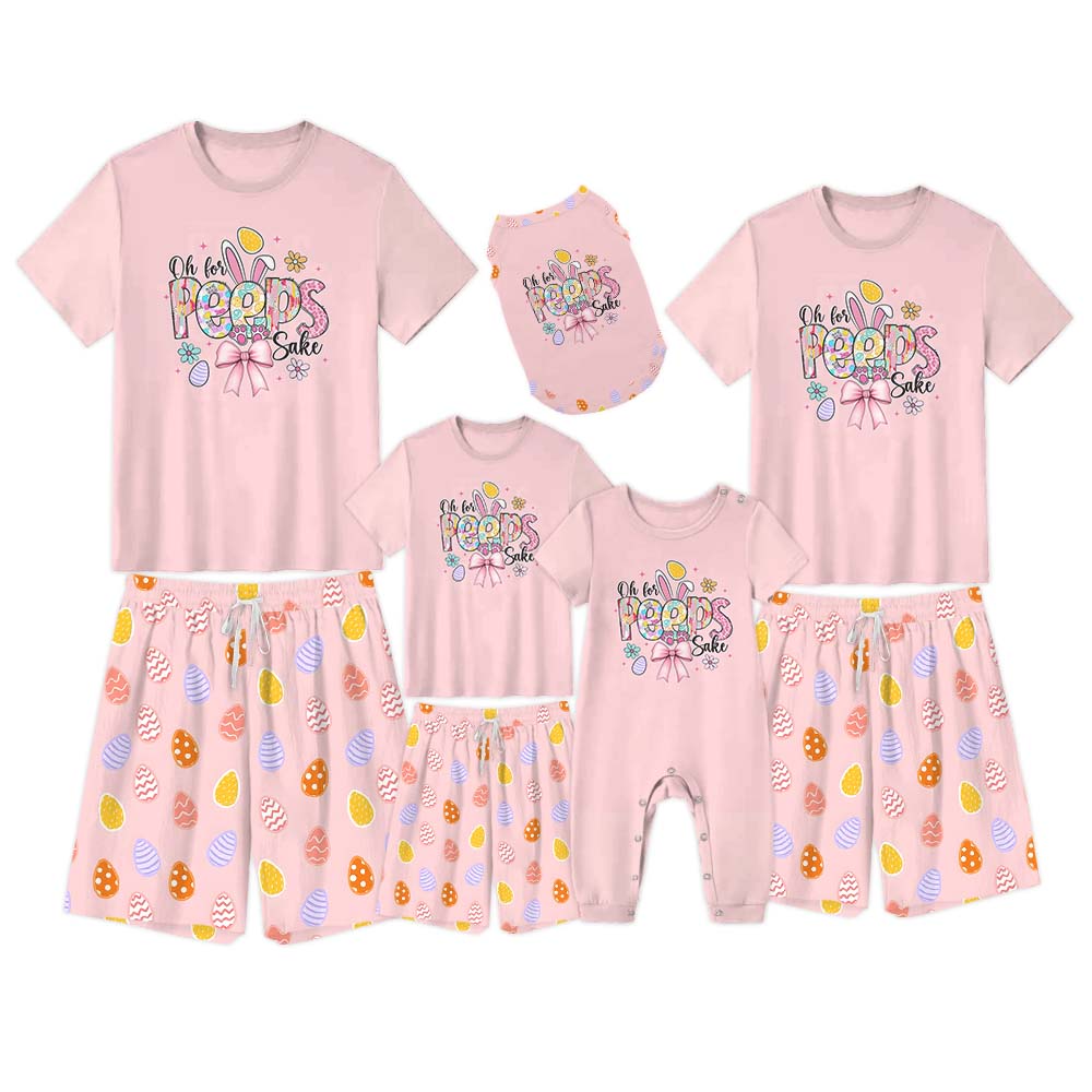 Peeps Sake Easter Pajamas Short Sets Pink Peeps Sake Easter Pajamas Short Sets Pink