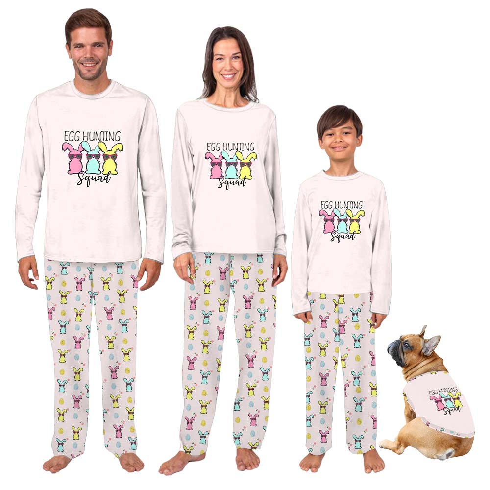 Egg Hunting Squad Family Matching Easter Pajamas Egg Hunting Squad Family Matching Easter Pajamas