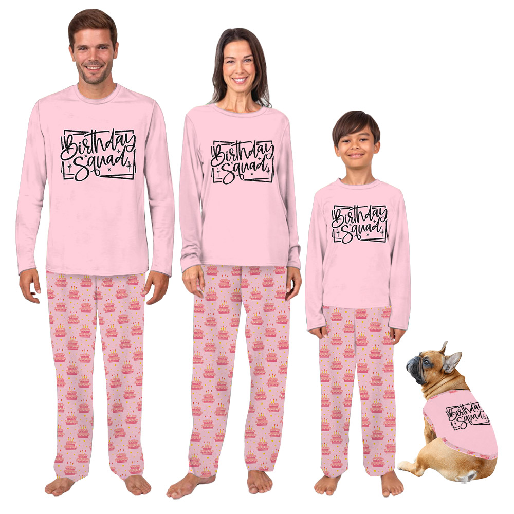 Sweet Pink Birthday Squad Pajama Sets Sweet Pink Birthday Squad Pajama Sets