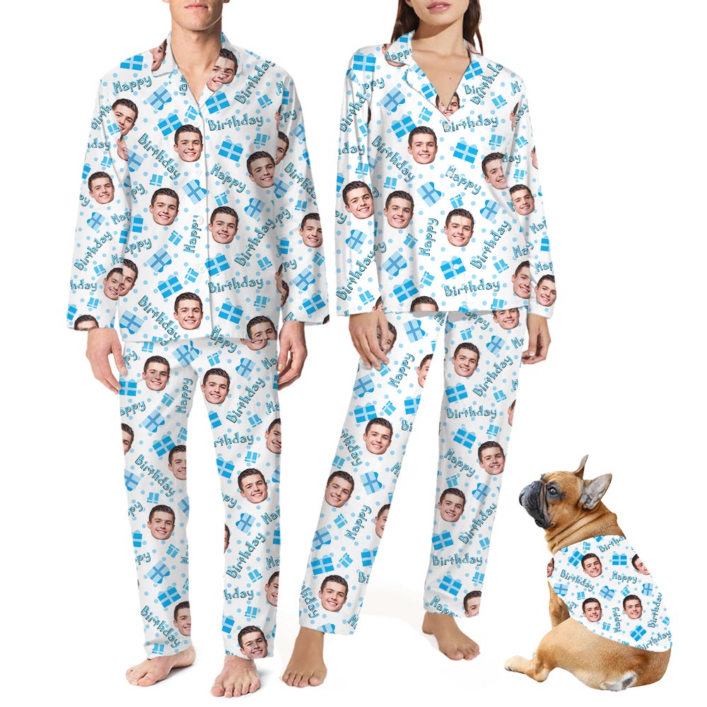 Happy Birthday Matching Pajamas Custom Photos
