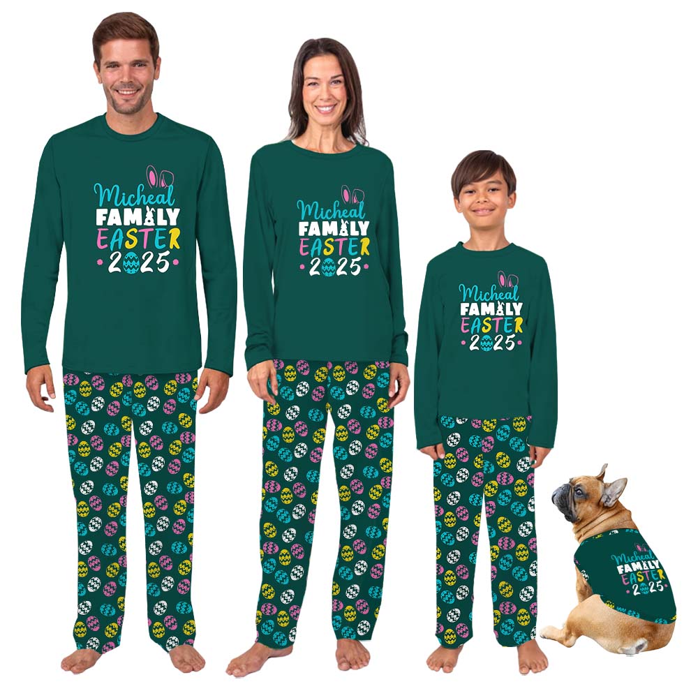 Festive Personalized Family Name Easter 2025 Matching Easter Pajamas Festive Personalized Family Name Easter 2025 Matching Easter Pajamas