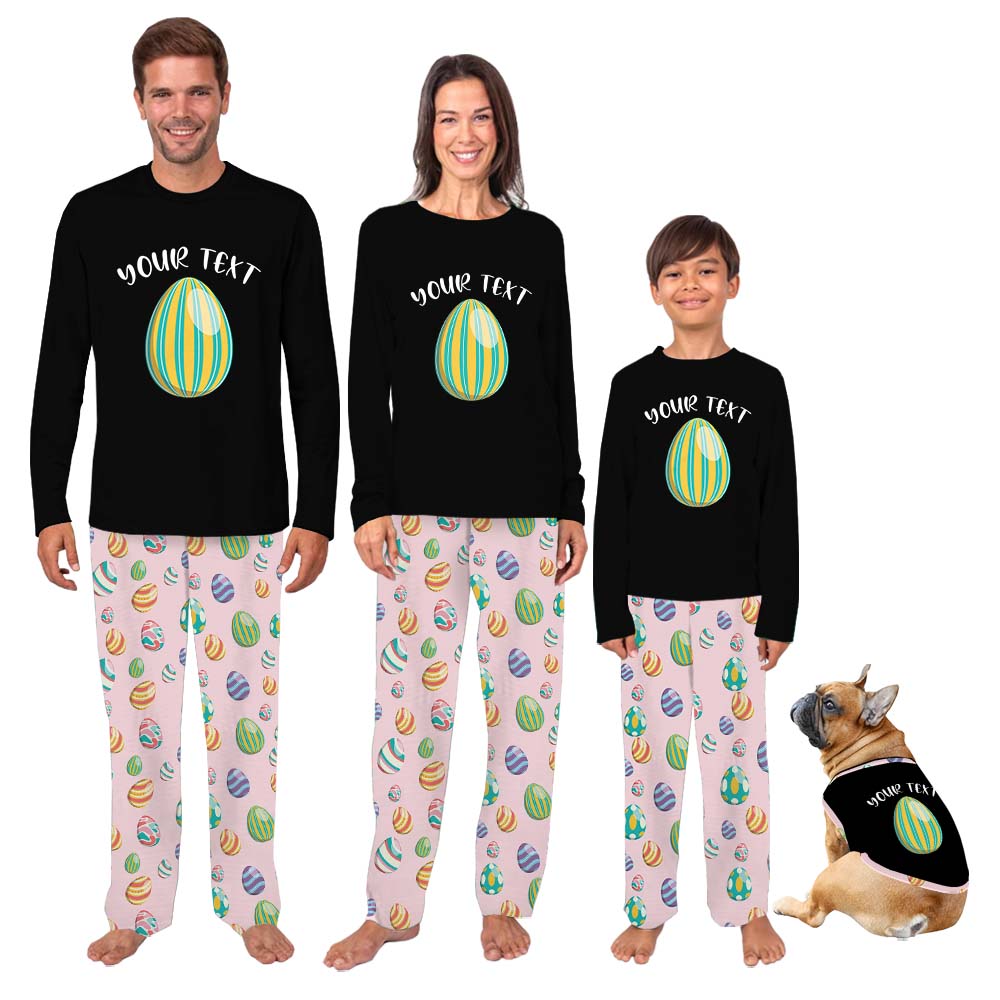Personalized Easter Egg Dog And Owner Easter Pajamas Personalized Easter Egg Dog And Owner Easter Pajamas