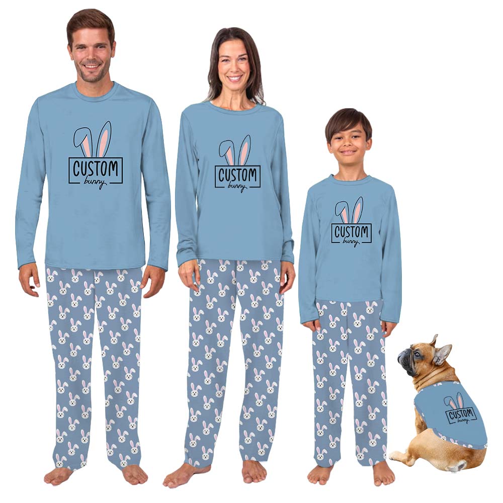 Custom Name Bunny Family Matching Easter Pajamas Custom Name Bunny Family Matching Easter Pajamas