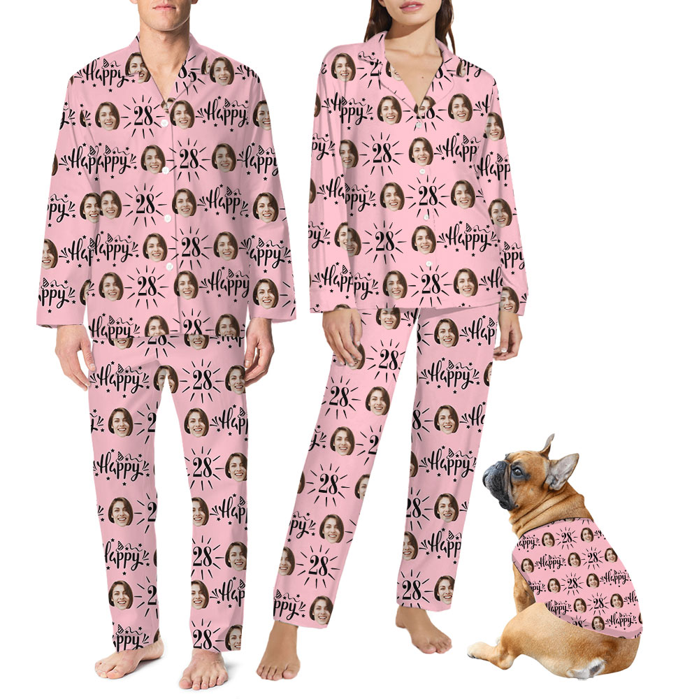 Customizable Birthday Squad Pajama Sets With Photos And Age Customizable Birthday Squad Pajama Sets With Photos And Age