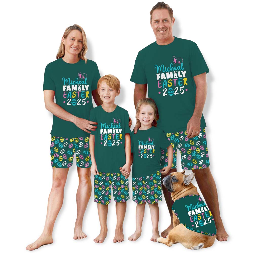 Custom Family Name Easter 2025 Pajamas Short Sets Custom Family Name Easter 2025 Pajamas Short Sets