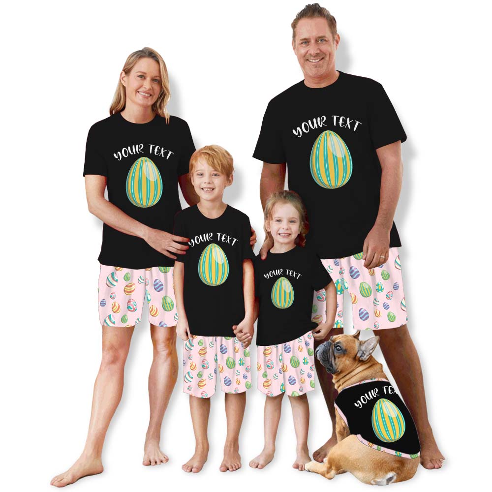 Cute Custom Name Easter Egg Pajamas With Plus Size Cute Custom Name Easter Egg Pajamas With Plus Size