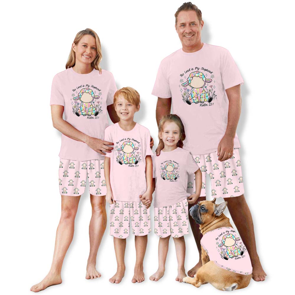 The Lord Is My Shepherd Easter Pajamas For Adults Short Sleeves