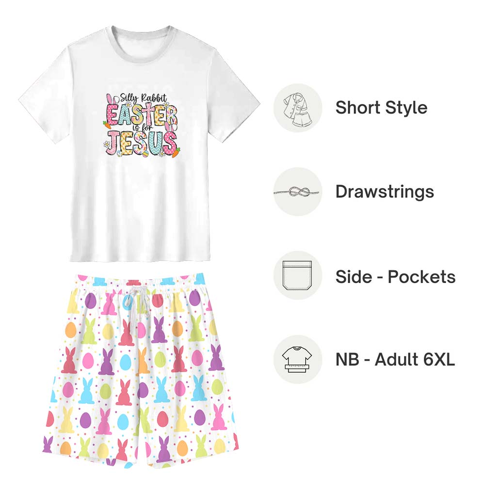 Silly Rabbit Easter Is For Jesus Pajama Short Set Silly Rabbit Easter Is For Jesus Pajama Short Set