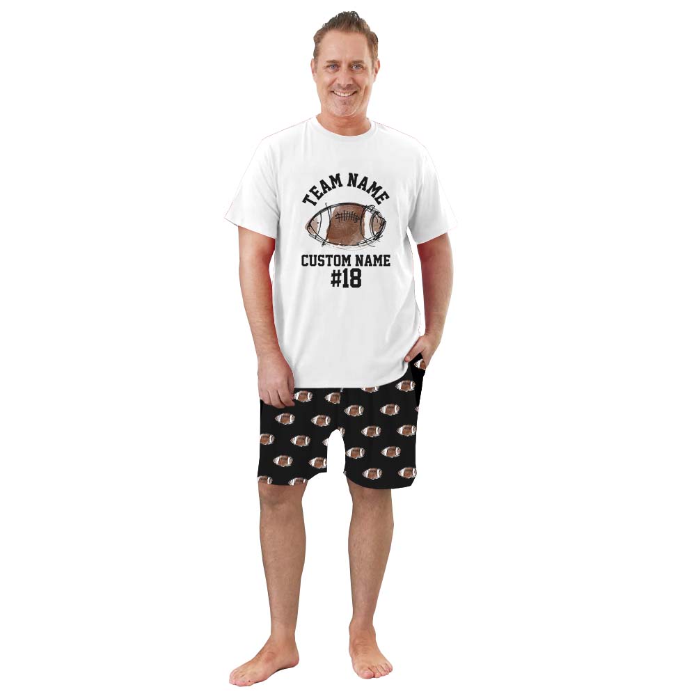 Personalized Football PJs Tshirts And Shorts