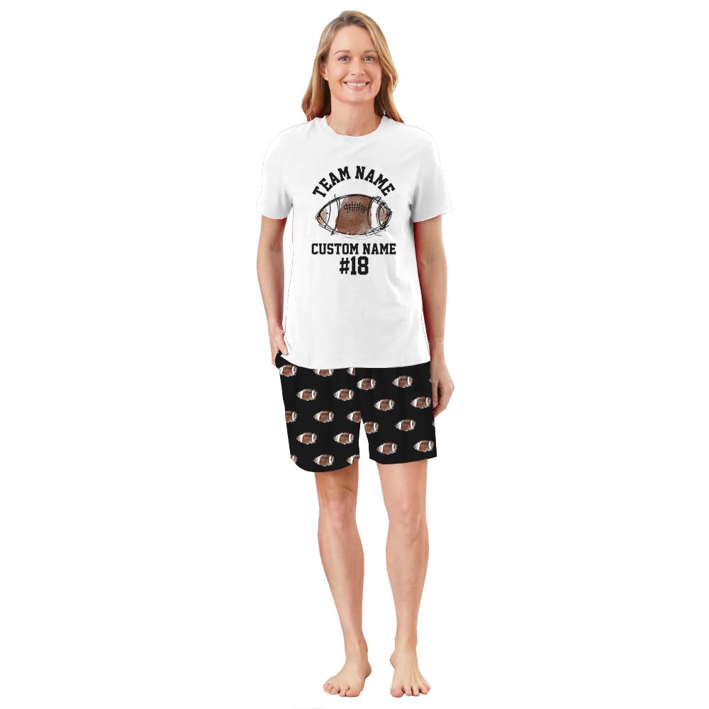 Personalized Football PJs Tshirts And Shorts
