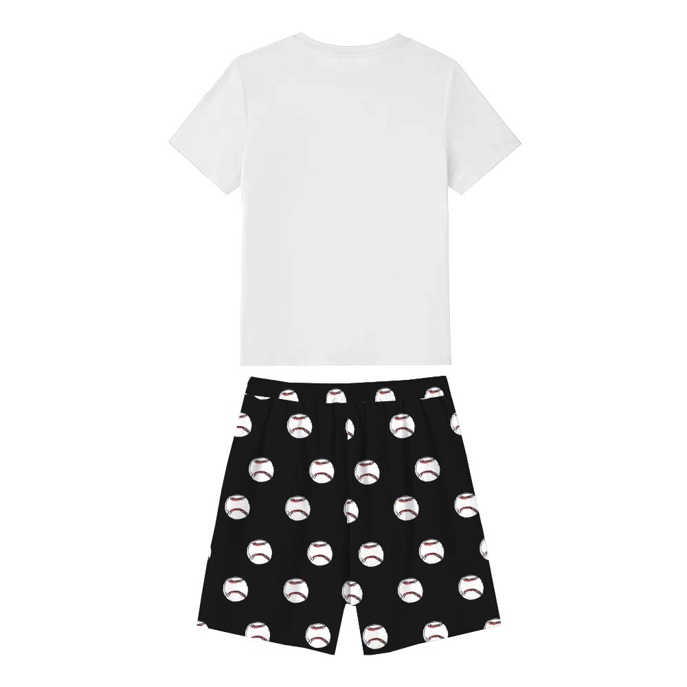 Baseball Short Sleeve Matching Pajamas With Name Baseball Short Sleeve Matching Pajamas With Name