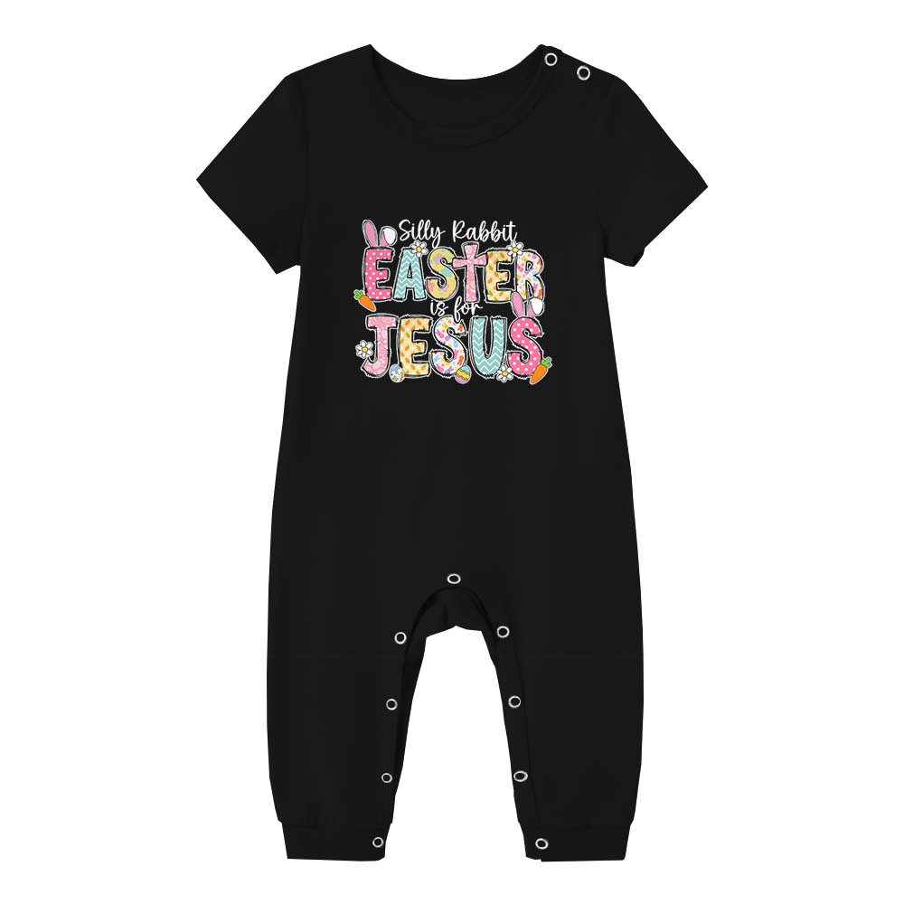 Silly Rabbit Easter Is For Jesus Easter Pajamas Short Sets Black Silly Rabbit Easter Is For Jesus Easter Pajamas Short Sets Black