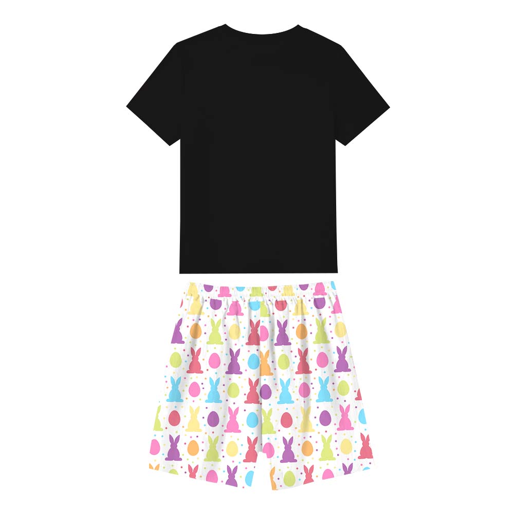 Silly Rabbit Easter Is For Jesus Easter Pajamas Short Sets Black Silly Rabbit Easter Is For Jesus Easter Pajamas Short Sets Black