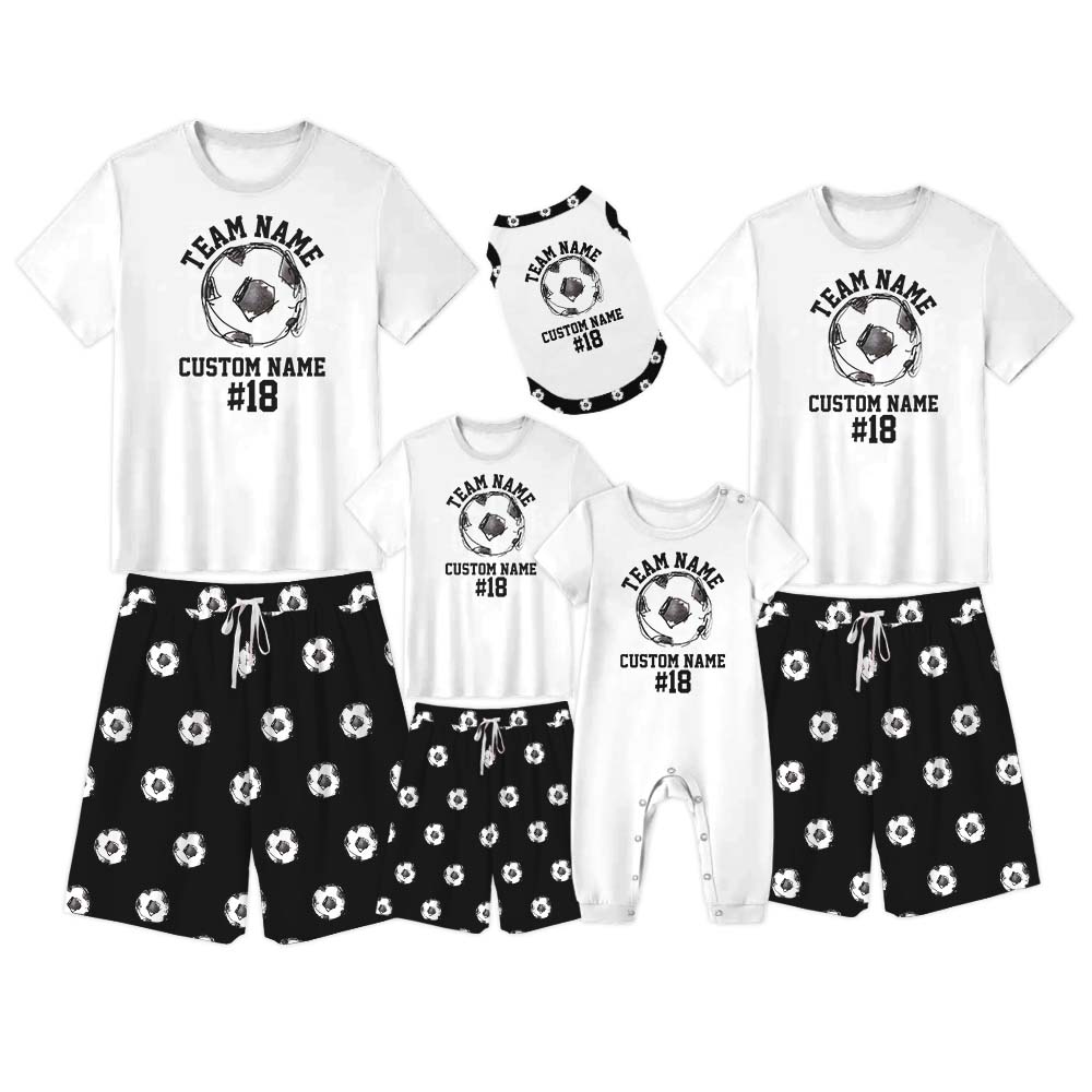 Custom Name Soccer Sport Pajama Short Set