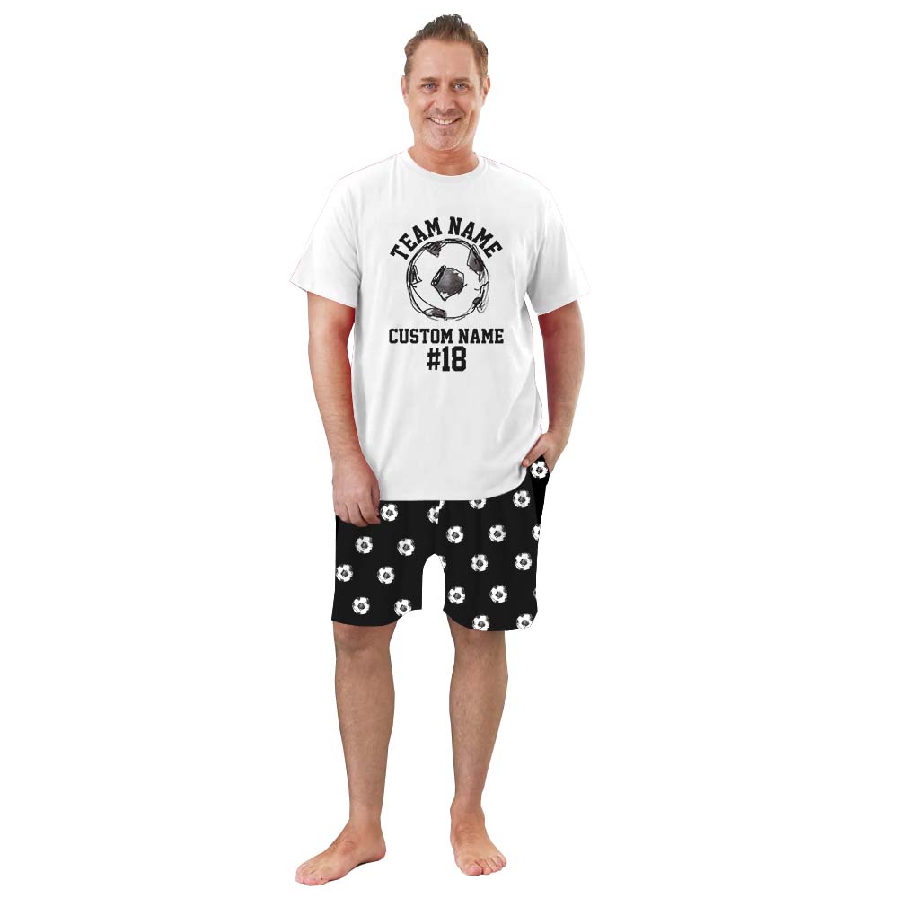 Custom Name Soccer Sport Pajama Short Set