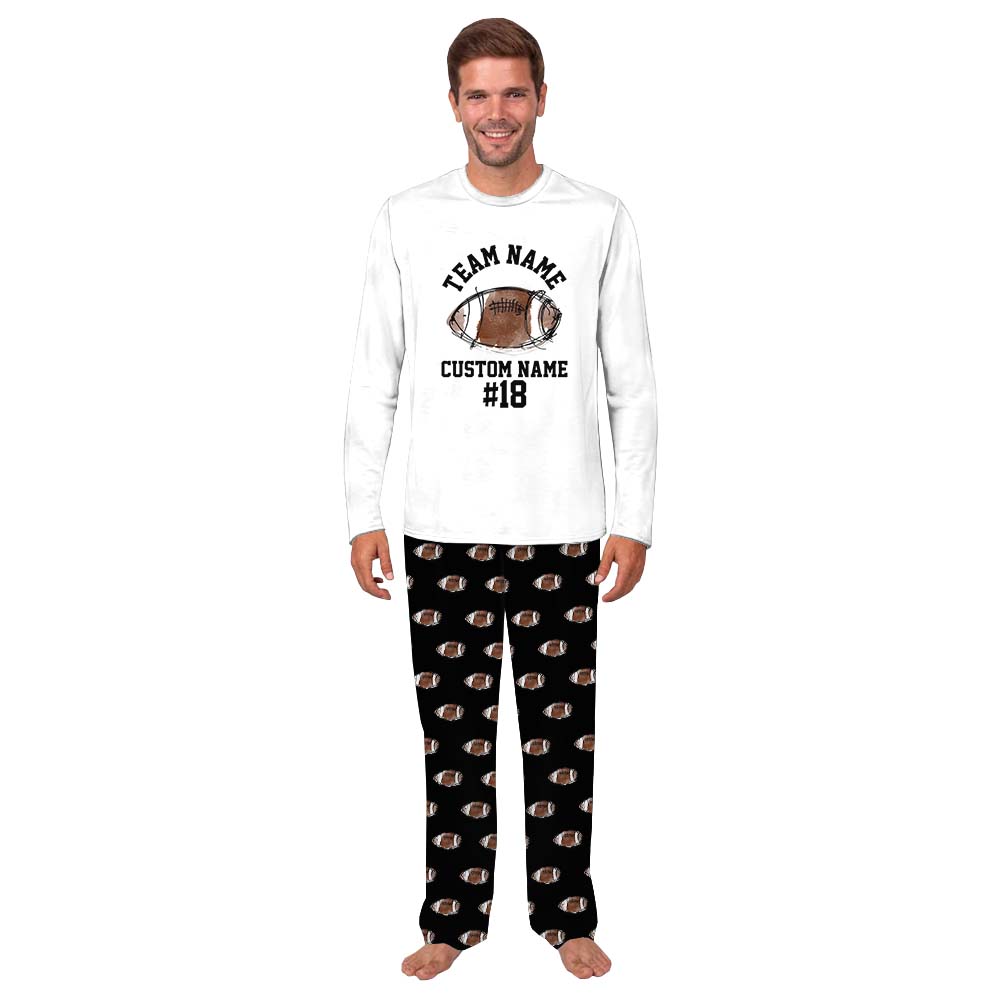 Custom Name Football Pajamas For Adults and Kids Custom Name Football Pajamas For Adults and Kids