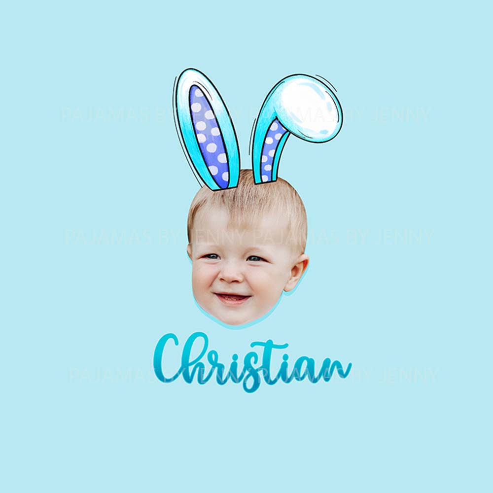 Custom Face Bunny Matching Easter Pajamas Custom Face Bunny Matching Easter Pajamas