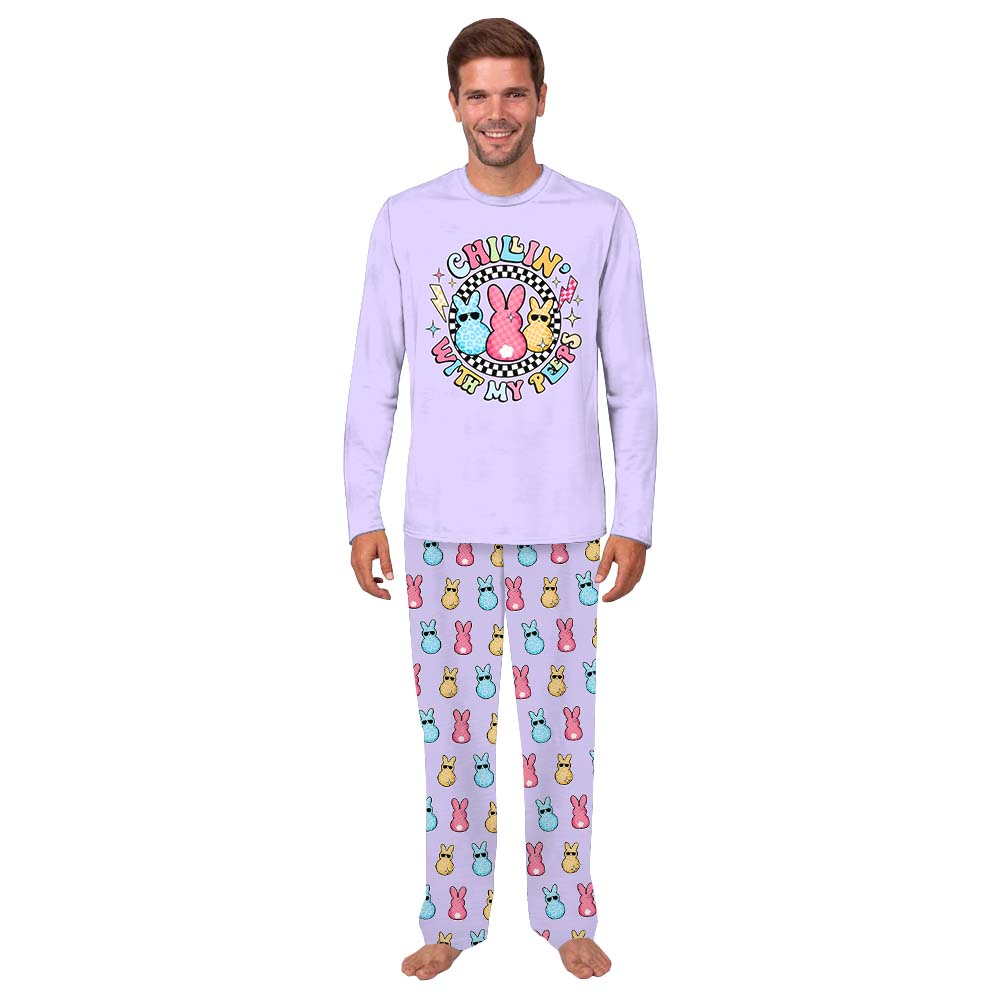 Chilling With My Peeps Easter Pajamas With Plus Size Chilling With My Peeps Easter Pajamas With Plus Size