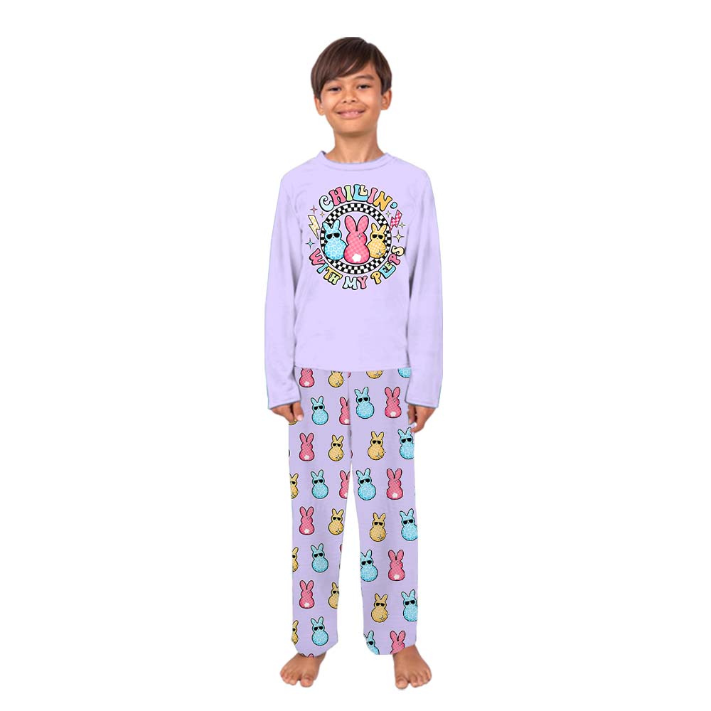 Chilling With My Peeps Easter Pajamas With Plus Size Chilling With My Peeps Easter Pajamas With Plus Size