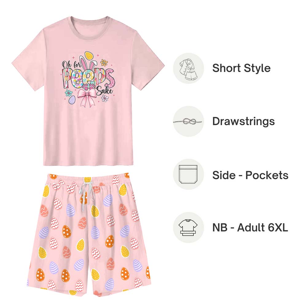 Peeps Sake Easter Pajamas Short Sets Pink Peeps Sake Easter Pajamas Short Sets Pink