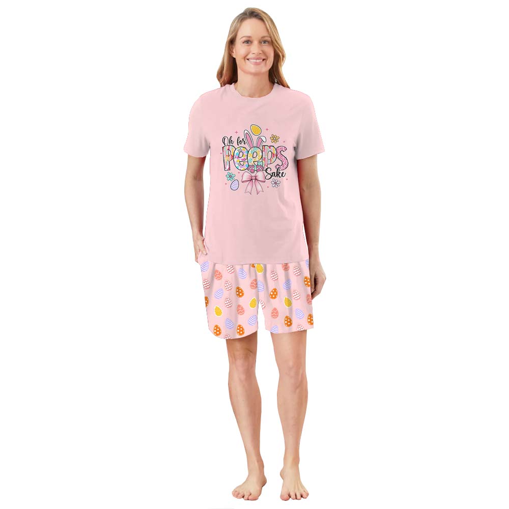 Peeps Sake Easter Pajamas Short Sets Pink Peeps Sake Easter Pajamas Short Sets Pink