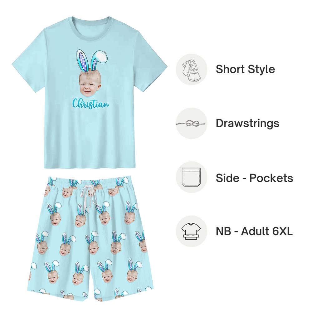 Personalized Pajamas With Faces Easter Pajamas Short Sets Personalized Pajamas With Faces Easter Pajamas Short Sets