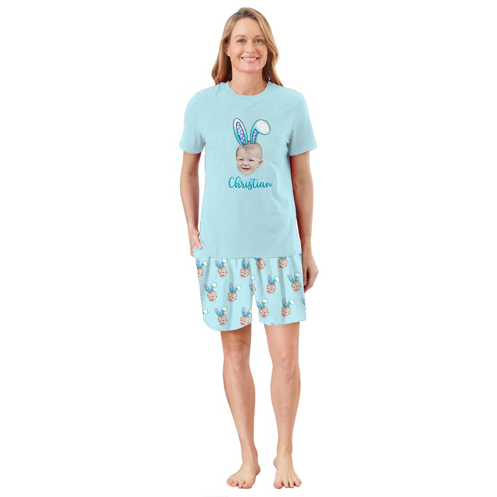 Personalized Pajamas With Faces Easter Pajamas Short Sets Personalized Pajamas With Faces Easter Pajamas Short Sets