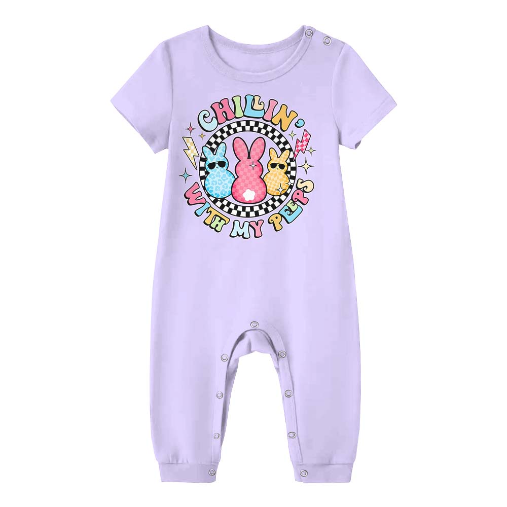 Bunny Easter Pajamas Tshirts And Shorts Purple Bunny Easter Pajamas Tshirts And Shorts Purple