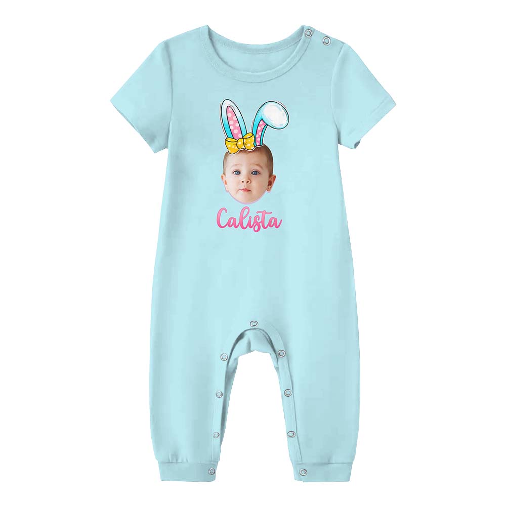 Cute Custom Face Easter Pajamas For Adults Short Sleeves Cute Custom Face Easter Pajamas For Adults Short Sleeves
