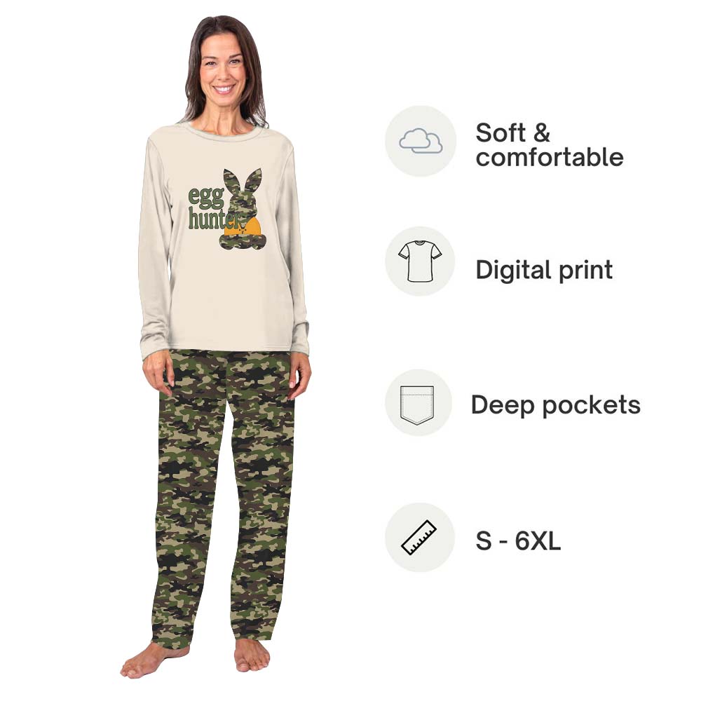 Camo Egg Hunter Easter Bunny Pajamas With Plus Size Camo Egg Hunter Easter Bunny Pajamas With Plus Size