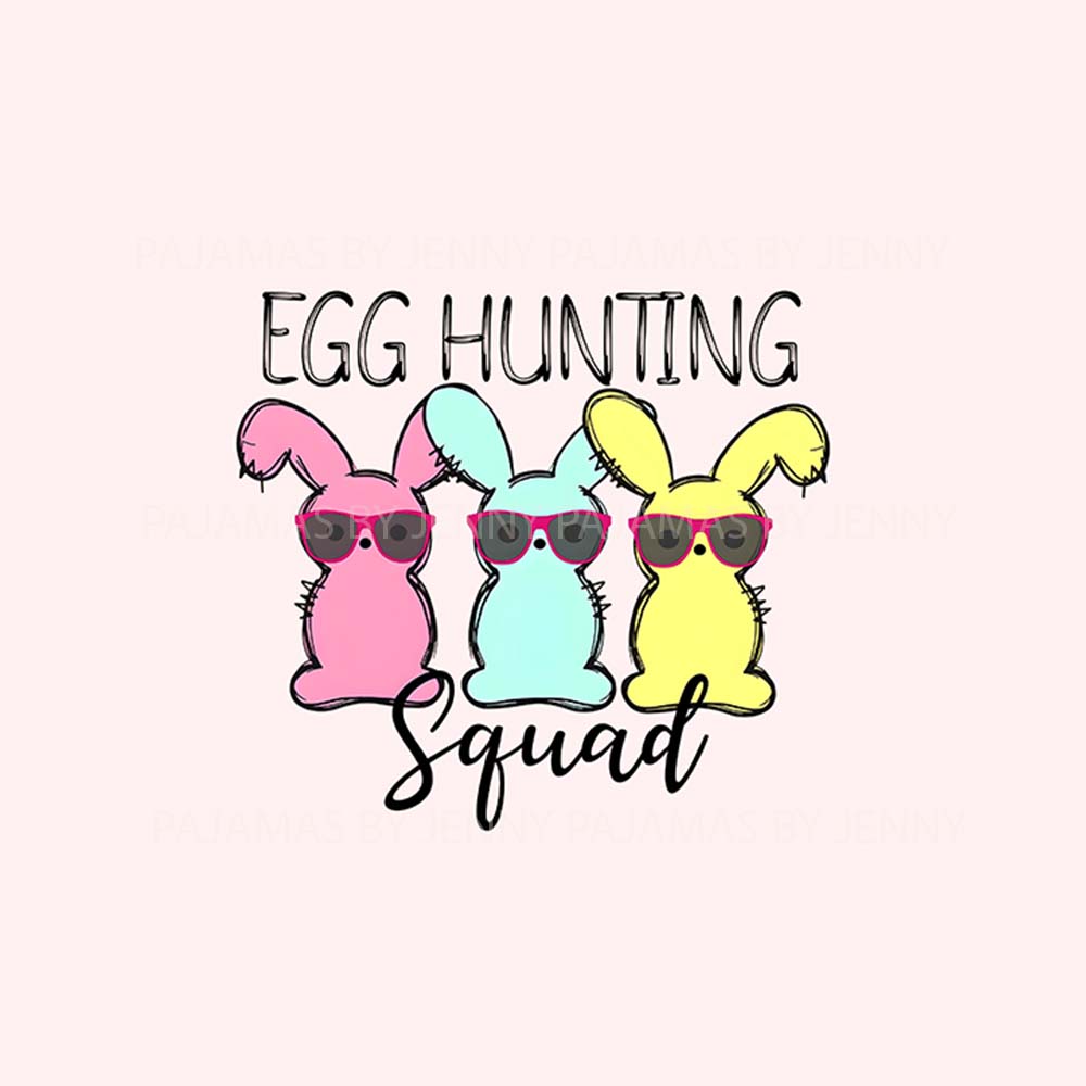Egg Hunting Squad Family Matching Easter Pajamas Egg Hunting Squad Family Matching Easter Pajamas