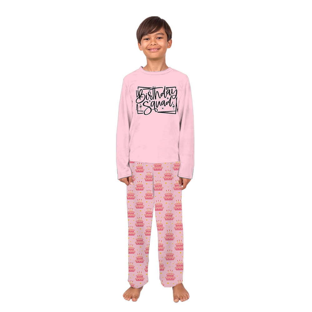 Sweet Pink Birthday Squad Pajama Sets Sweet Pink Birthday Squad Pajama Sets