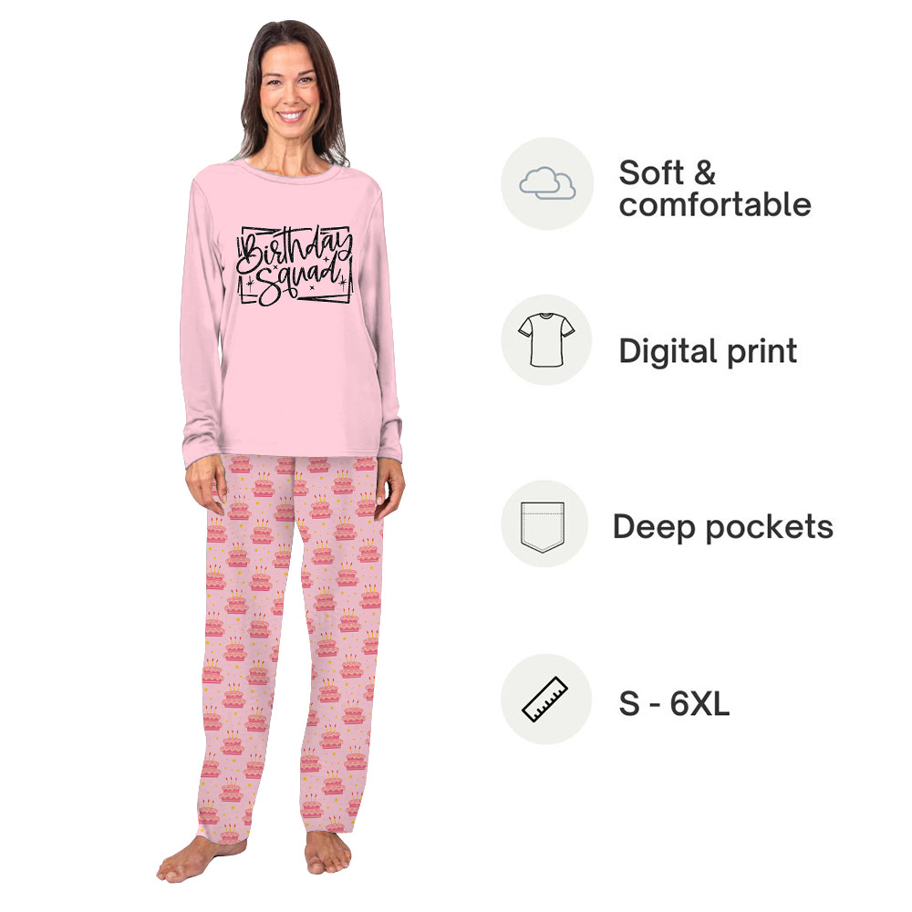 Sweet Pink Birthday Squad Pajama Sets Sweet Pink Birthday Squad Pajama Sets