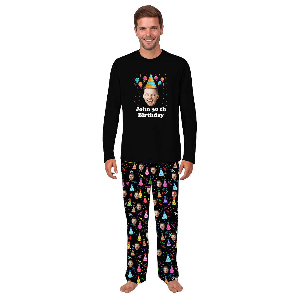 Funny Custom Face Birthday Pajamas Sets Funny Custom Face Birthday Pajamas Sets