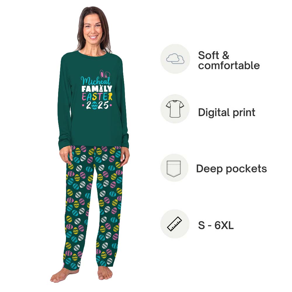 Festive Personalized Family Name Easter 2025 Matching Easter Pajamas Festive Personalized Family Name Easter 2025 Matching Easter Pajamas