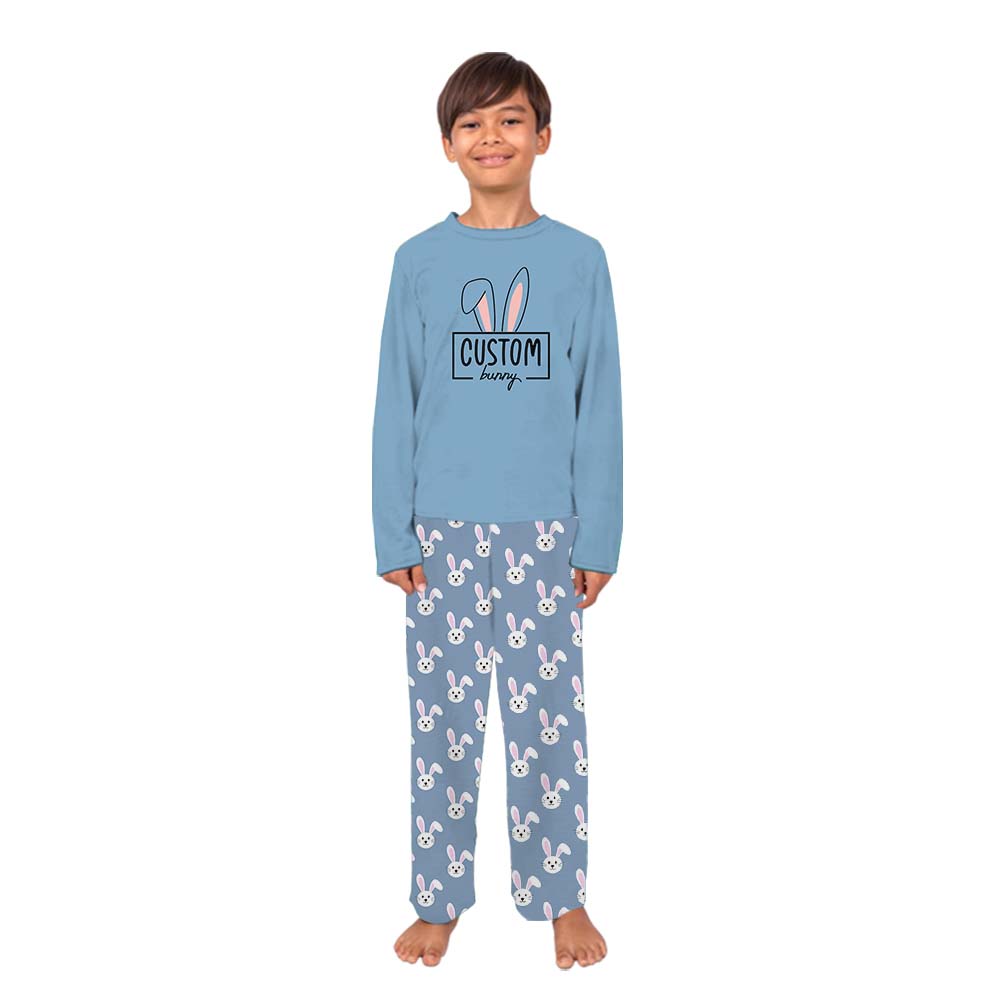 Custom Name Bunny Family Matching Easter Pajamas Custom Name Bunny Family Matching Easter Pajamas