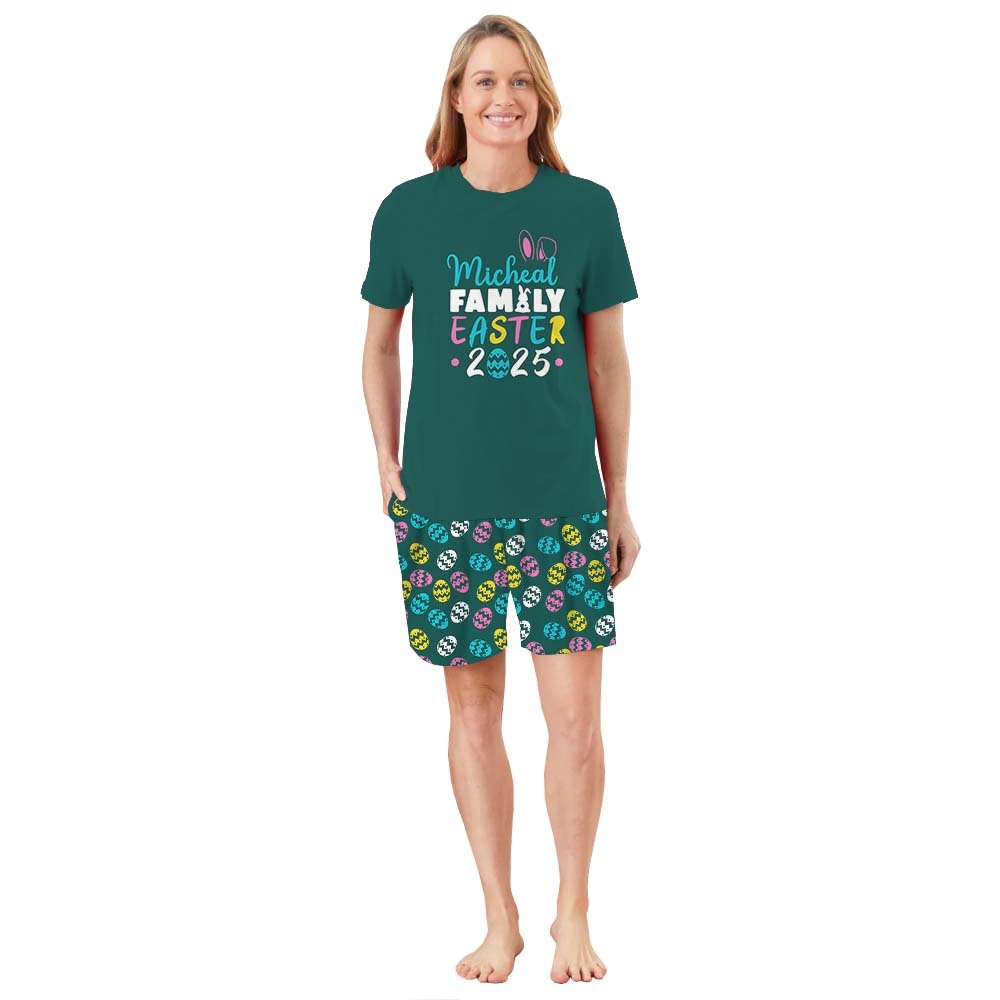 Custom Family Name Easter 2025 Pajamas Short Sets Custom Family Name Easter 2025 Pajamas Short Sets