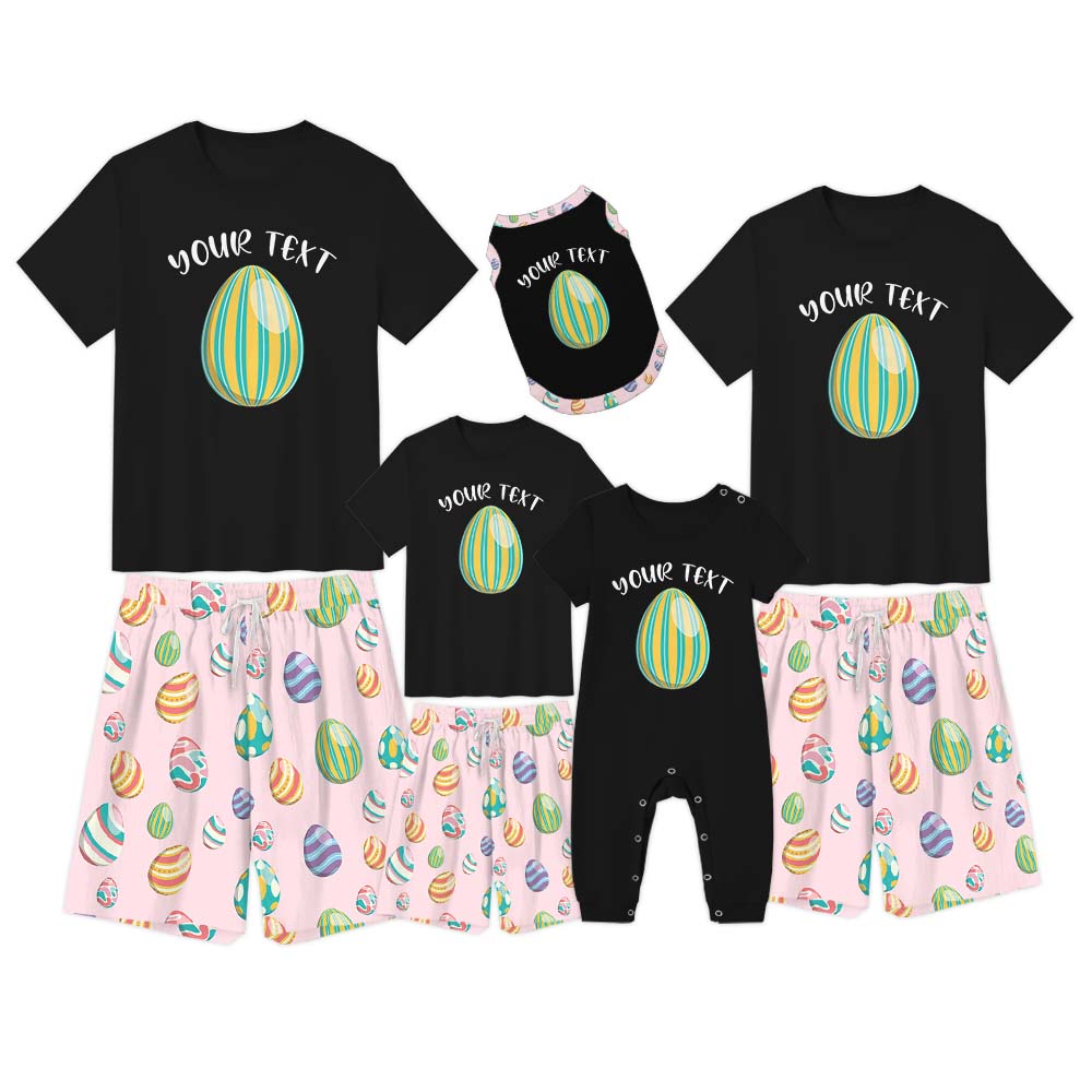 Cute Custom Name Easter Egg Pajamas With Plus Size Cute Custom Name Easter Egg Pajamas With Plus Size