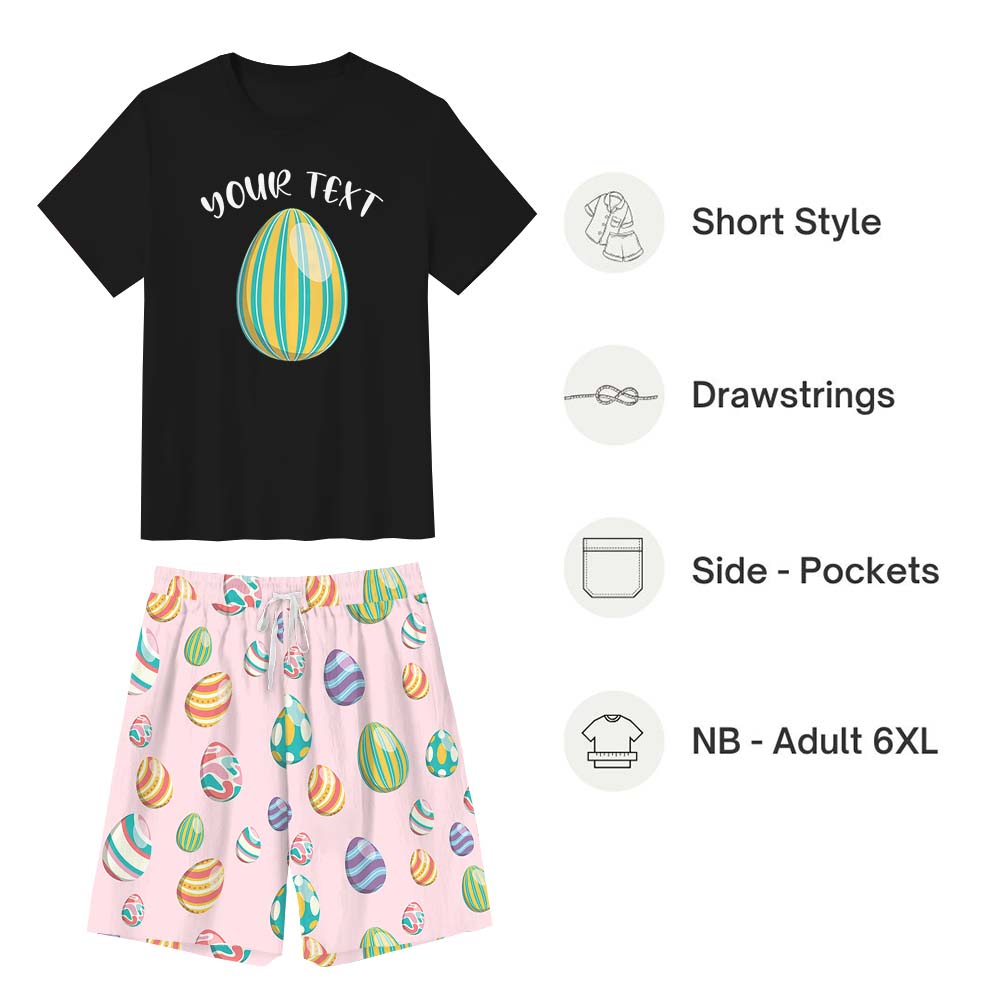 Cute Custom Name Easter Egg Pajamas With Plus Size Cute Custom Name Easter Egg Pajamas With Plus Size