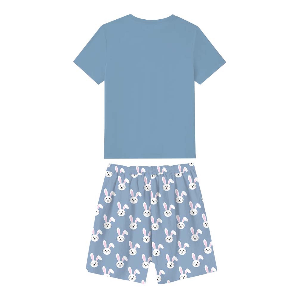 Personalized Easter Bunny Pajamas Tshirts And Shorts Blue Personalized Easter Bunny Pajamas Tshirts And Shorts Blue